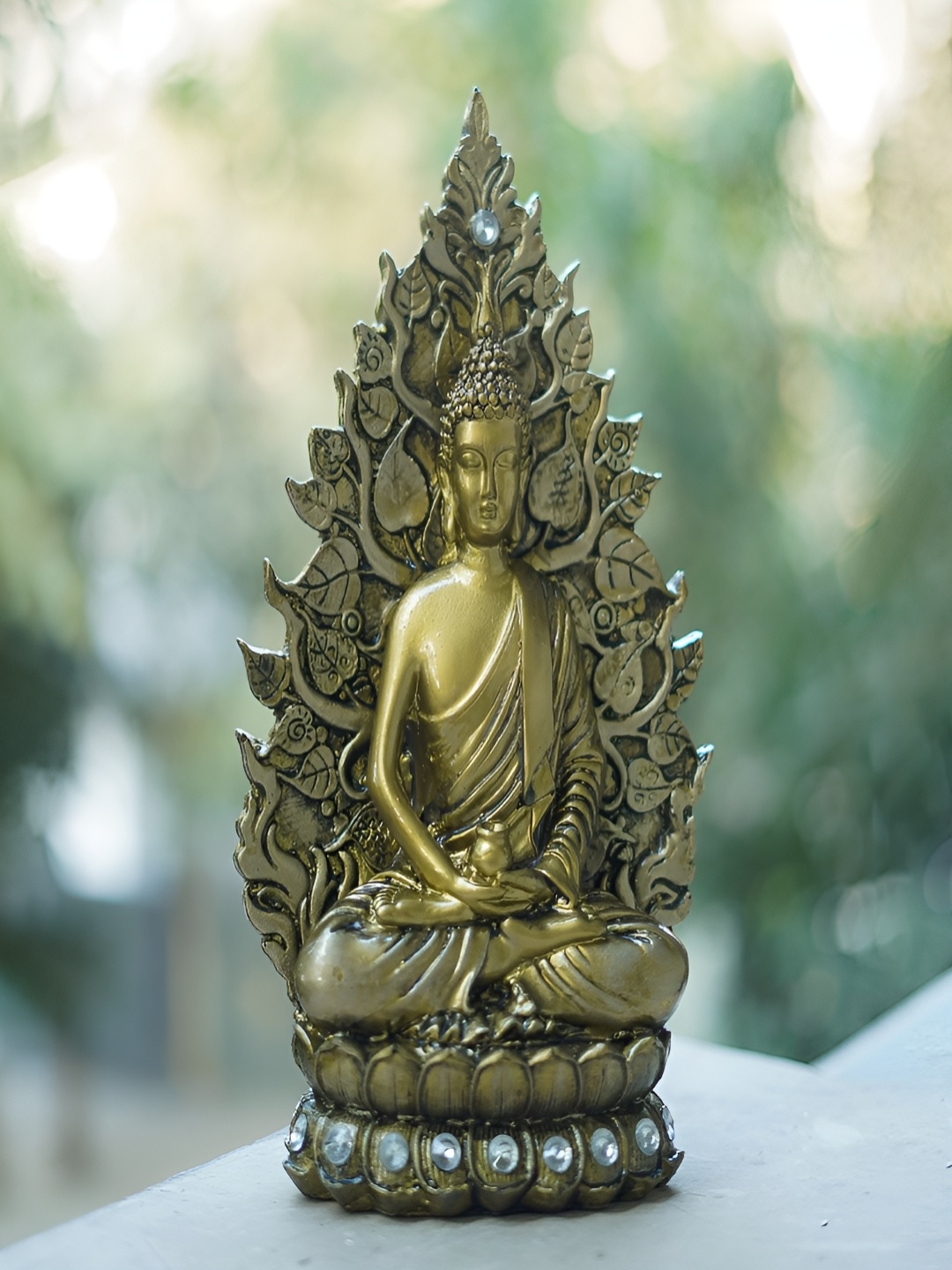 

Craftlayout Gold-Toned Meditating Lord Buddha Idol Showpiece