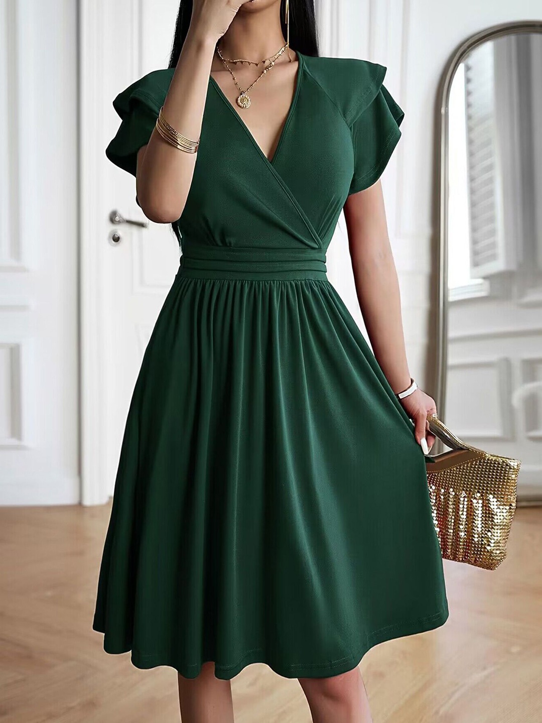 

StyleCast x Revolte Women Wrap Dress, Green