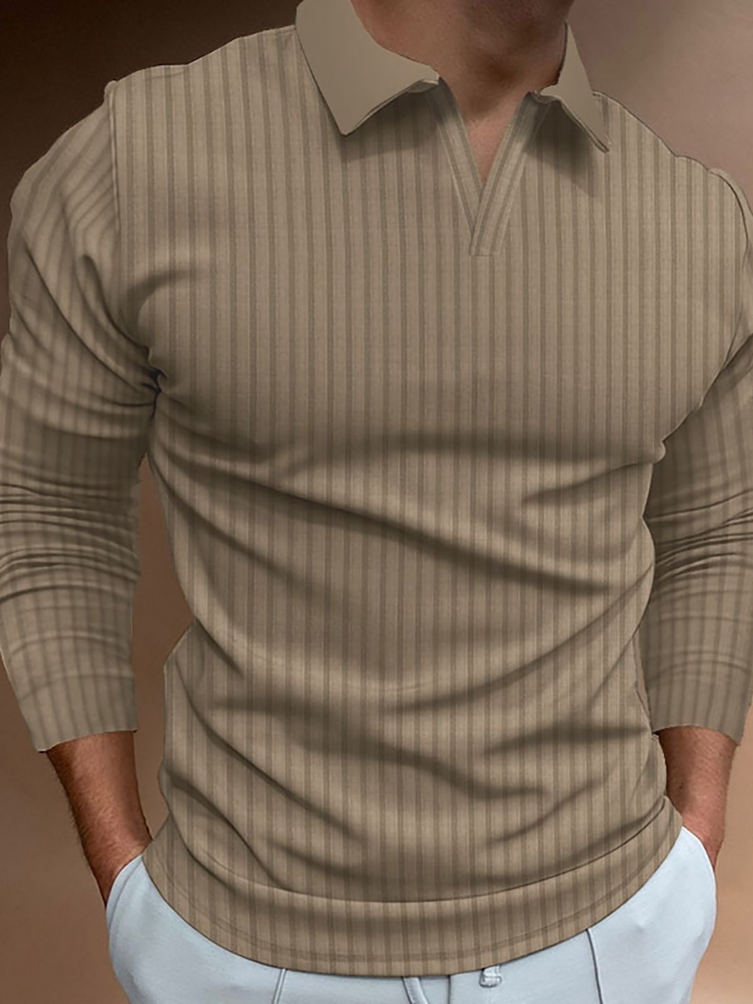 

StyleCast x Revolte Men Polo Collar T-shirt, Khaki