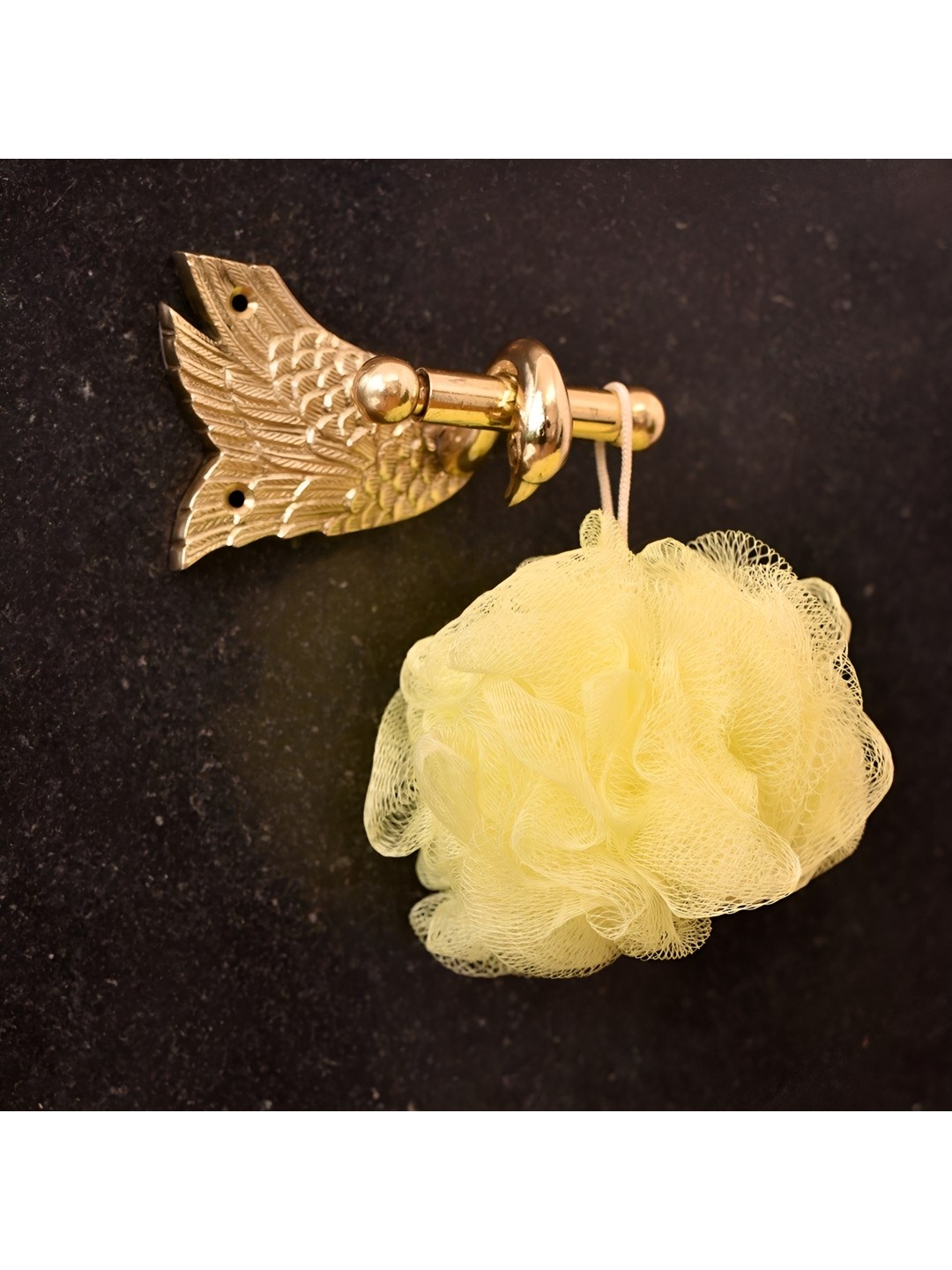 

Indianshelf Gold-Toned Swan Textured Glossy Brass Towel Holder