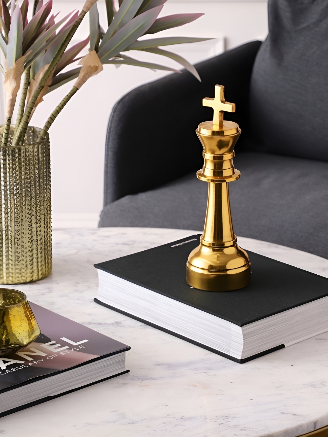 

Sammsara Gold-Toned Chess King Decorative Accent Showpiece