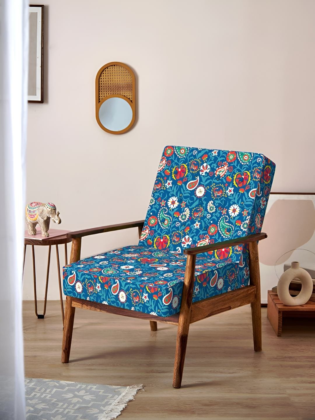 

Chumbak Memsaab Arm Chair - India Paisleys Blue