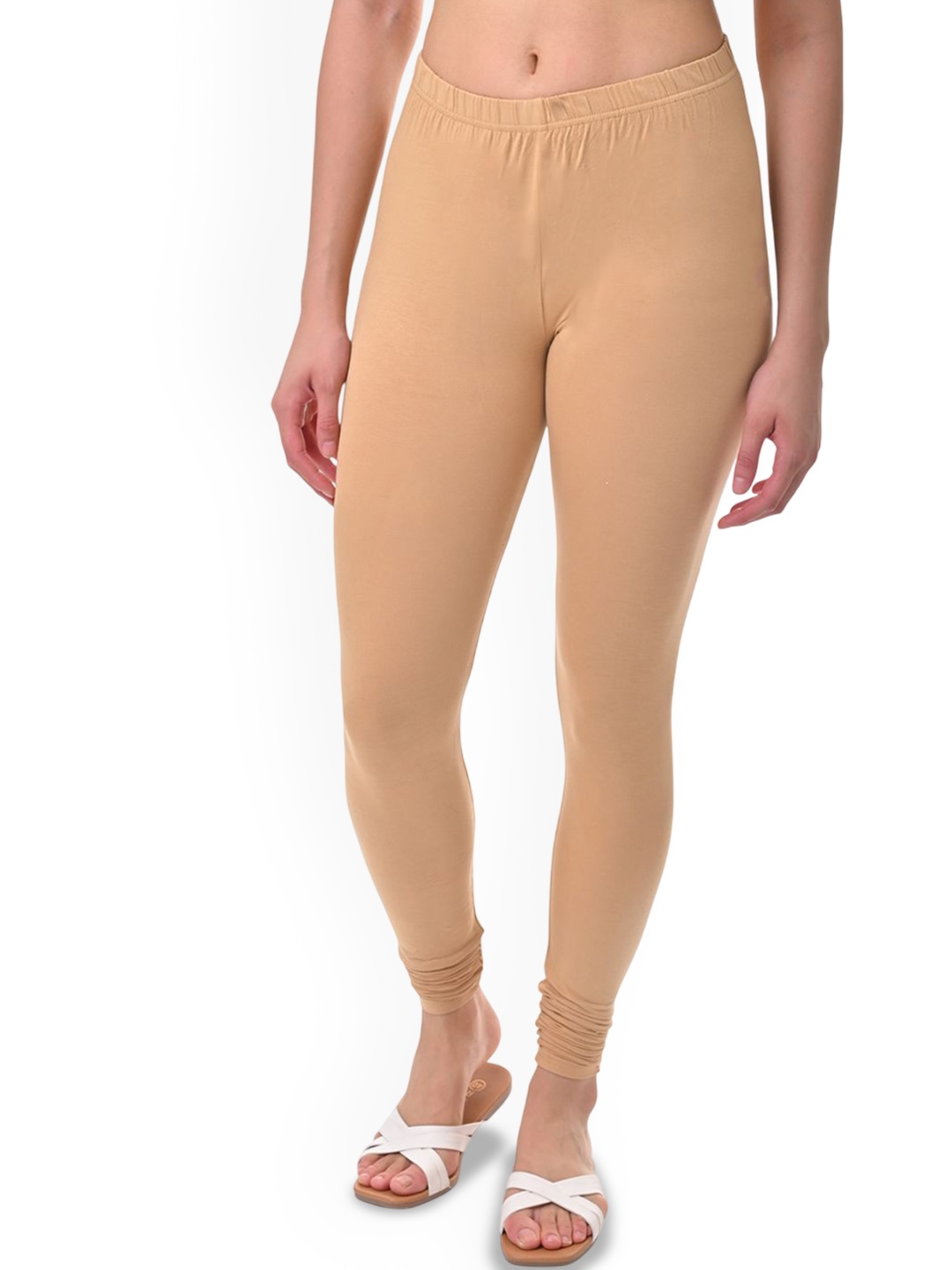 

Fly Birds Women Mid-Rise Churidar-Length Leggings, Beige