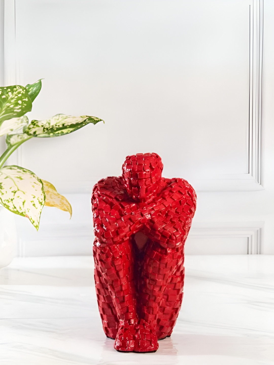 

SMOKEY COCKTAIL Red Brick Man Sculpture Figurine Showpiece