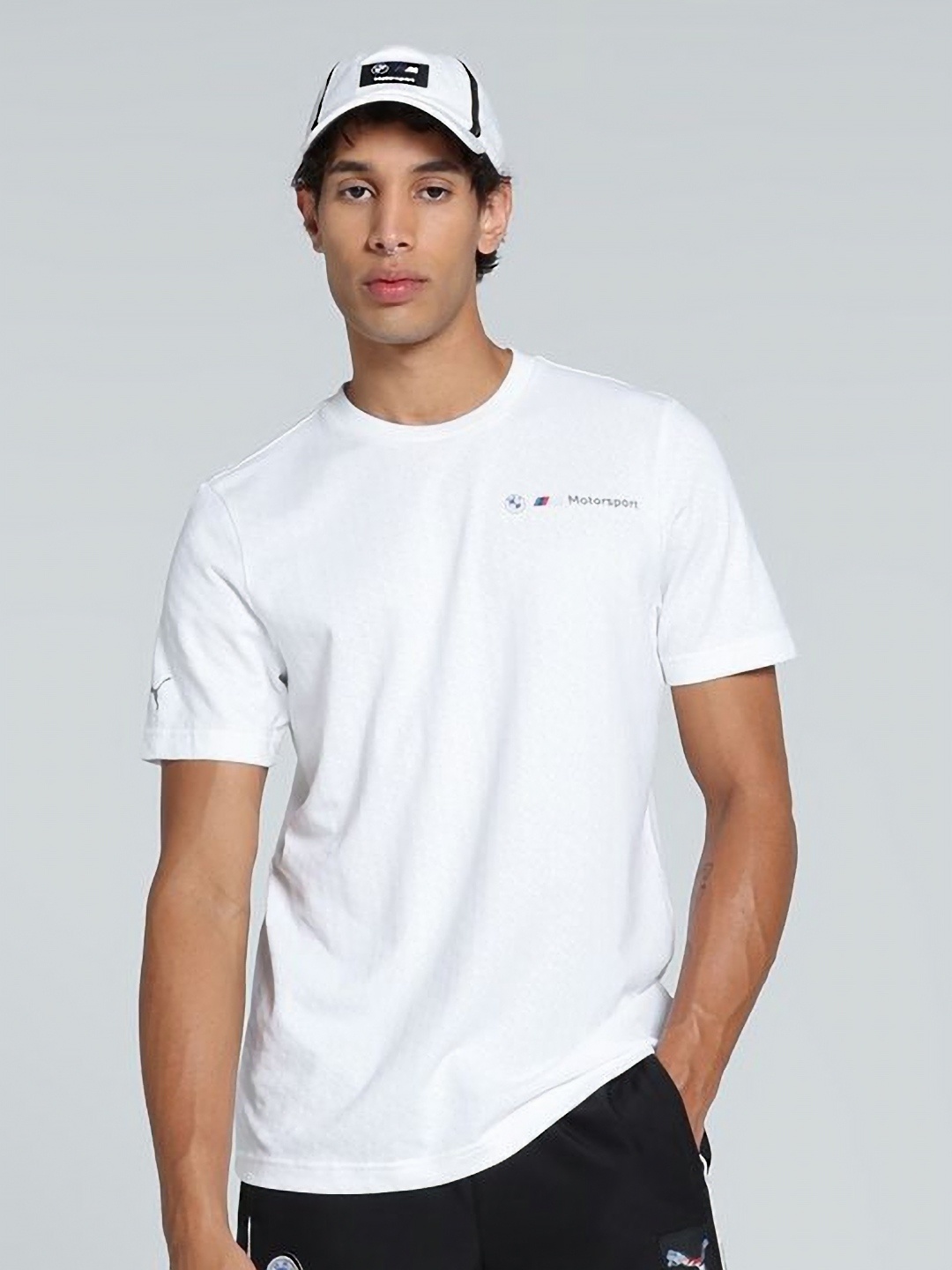 

PUMA Motorsport Men BMW M Self Design Casual Cotton T-shirt, White