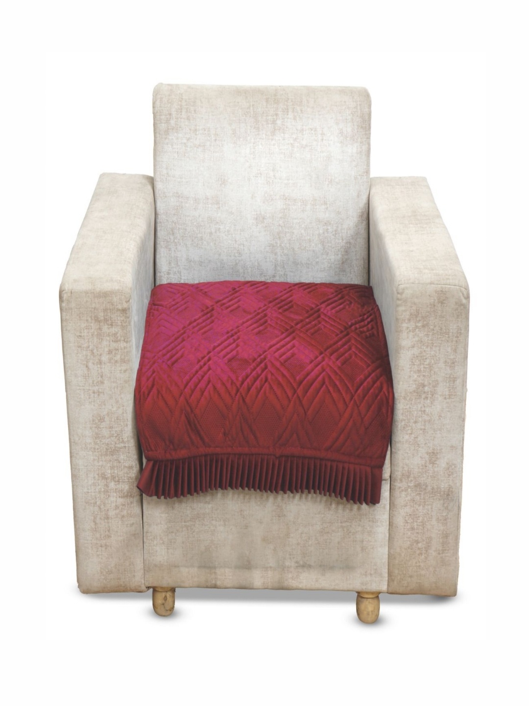 

Fashion Throw Maroon Velvet 1 Seater Sofa Cover