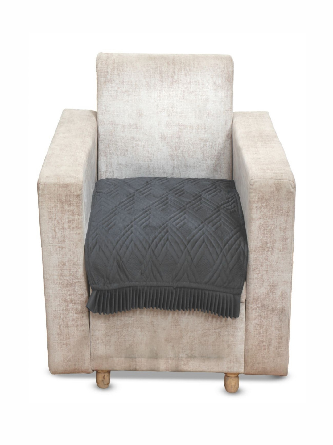 

Fashion Throw Grey Velvet 1 Piece Sofa Cover