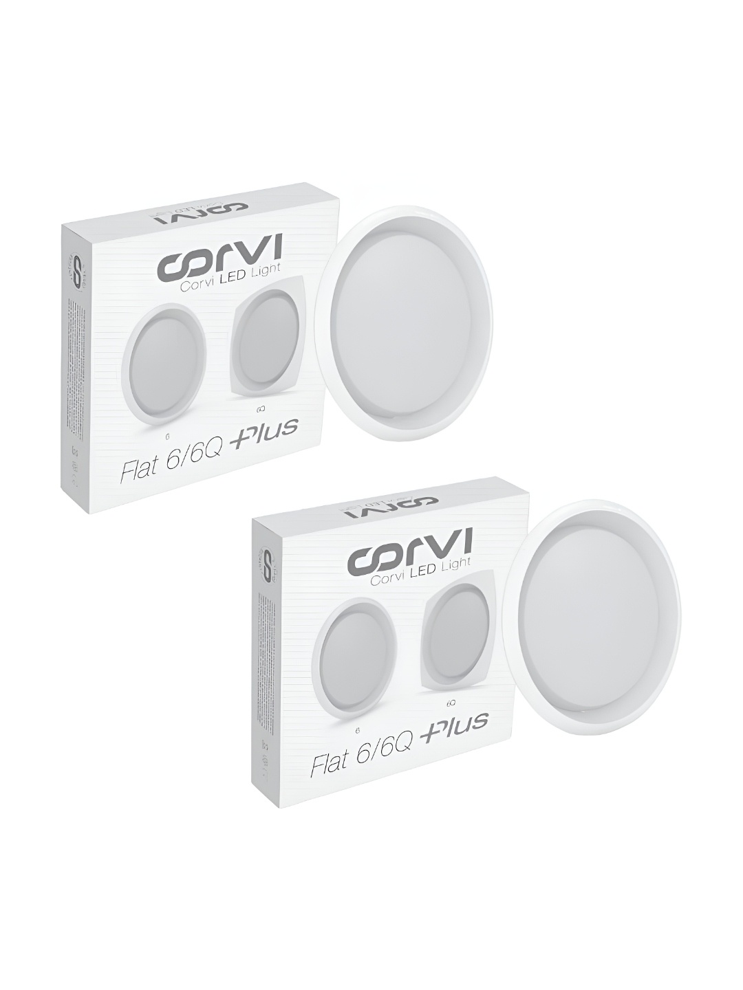 

CORVI White 2 Pieces LED Flat 6 Round 15W False Ceiling Panel Light