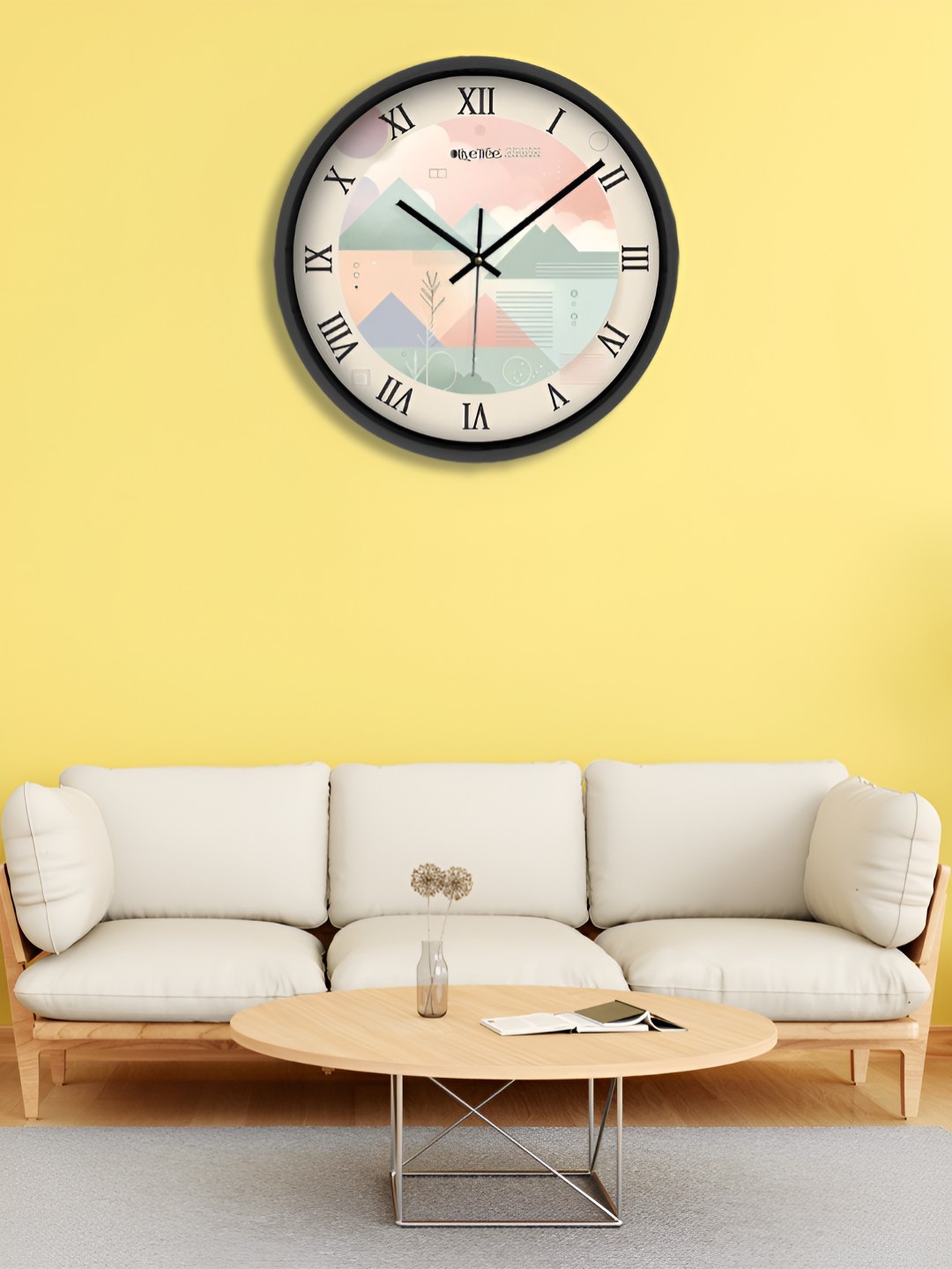 

OLIVE TREE Black & Beige Printed Round Shaped Contemporary Analogue Wall Clock