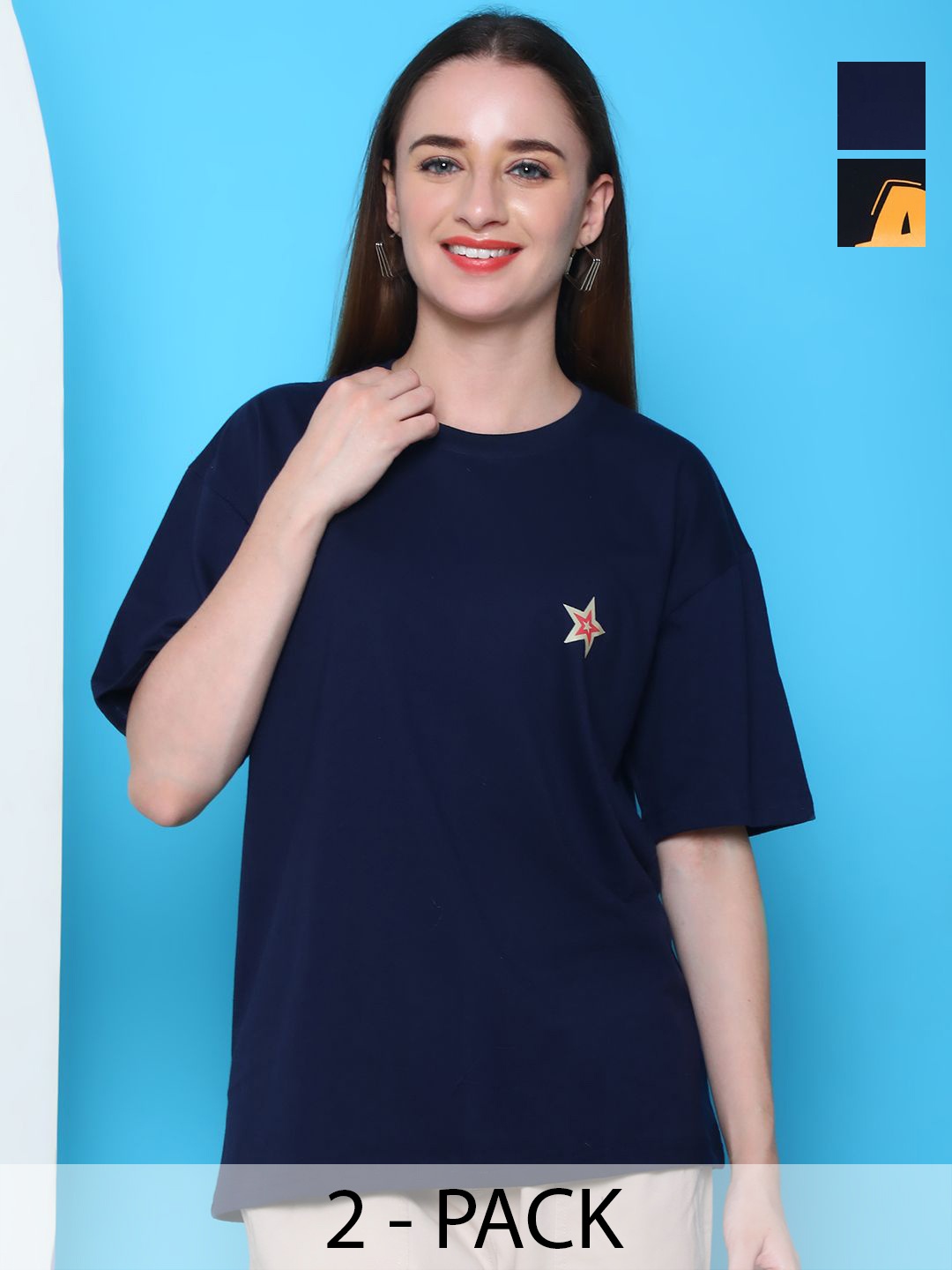 

Dreambe Women Typography 2 Printed Applique T-shirt, Multi