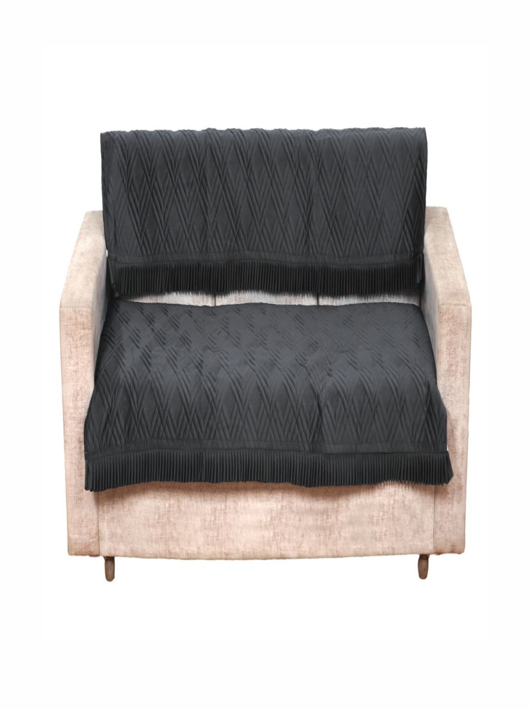 

Fashion Throw Grey 2 Pieces Velvet 2 Seater Sofa Cover