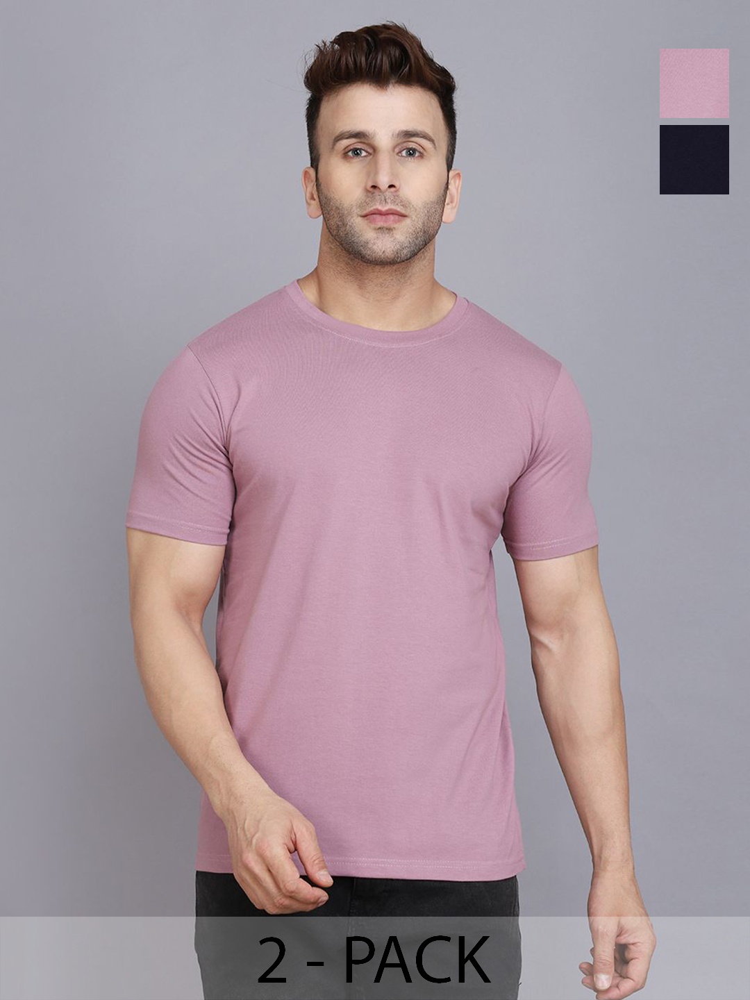 

WOOSTRO Men 2 Slim Fit T-shirt, Purple