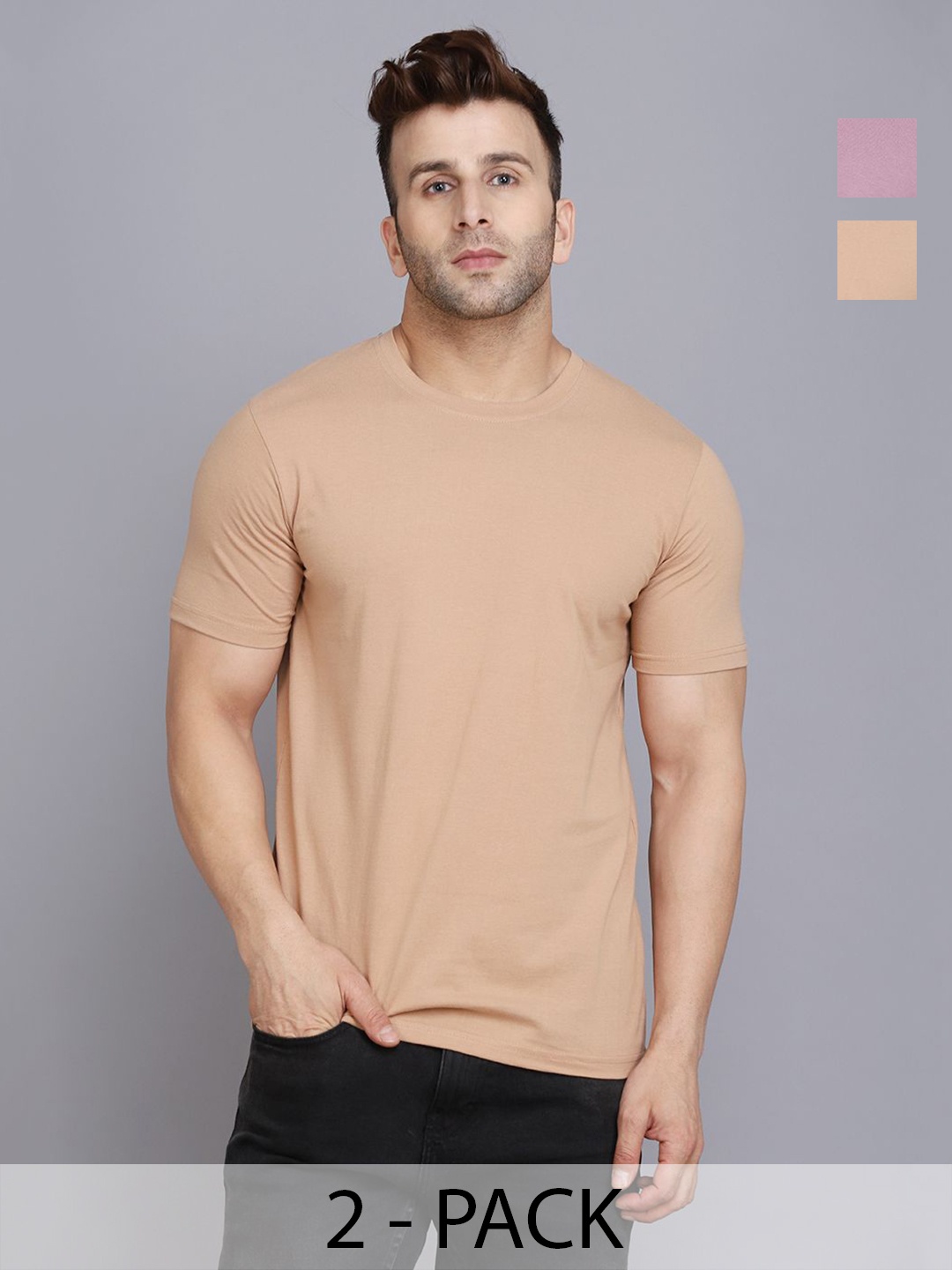 

WOOSTRO Men 2 Slim Fit T-shirt, Purple