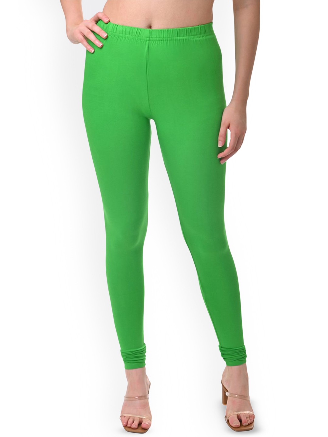 

Fly Birds Women Mid-Rise Churidar-Length Leggings, Green