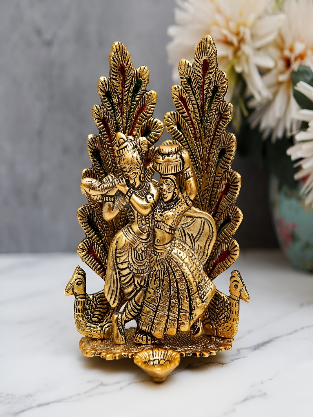 

Craftlayout Gold-Toned Lord Radha Krishna Religious Idol Showpiece