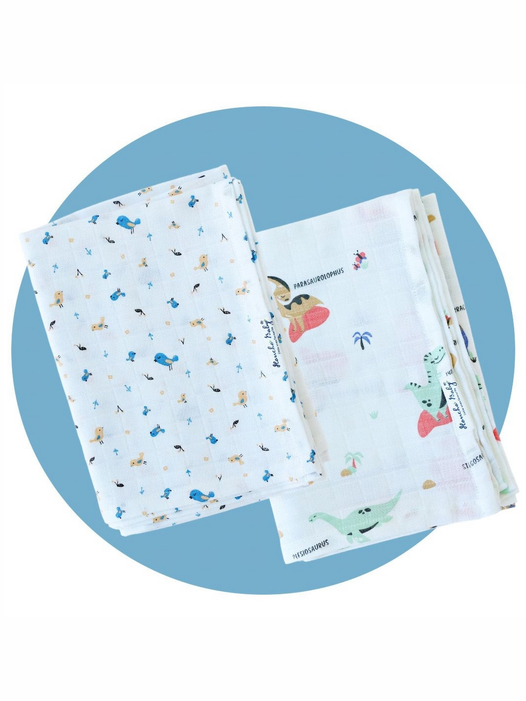 

Honcho Baby White & Green 2 Printed Organic Cotton 250 GSM Bath Towel