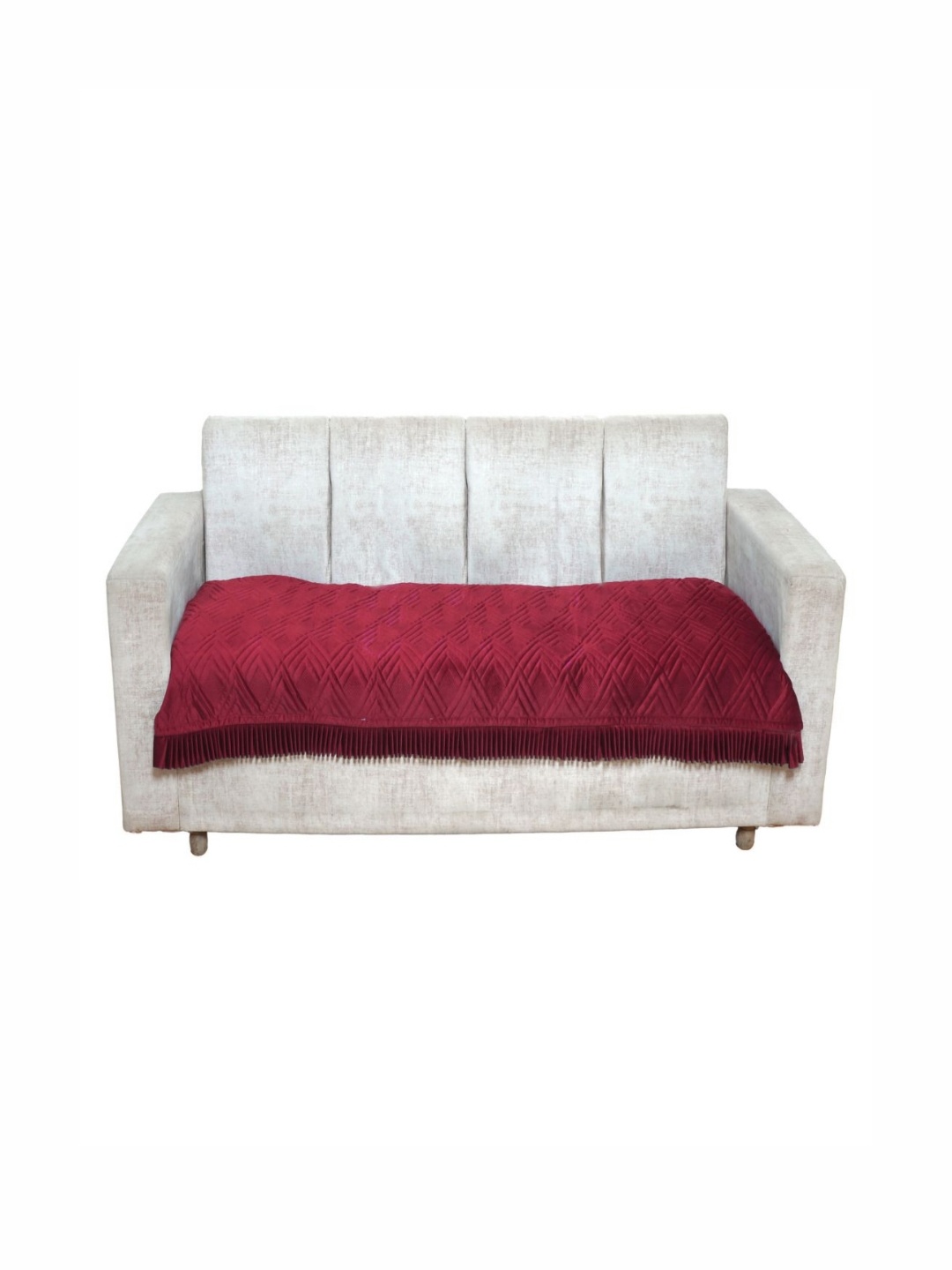 

Fashion Throw Maroon Velvet 1 Piece Sofa Cover