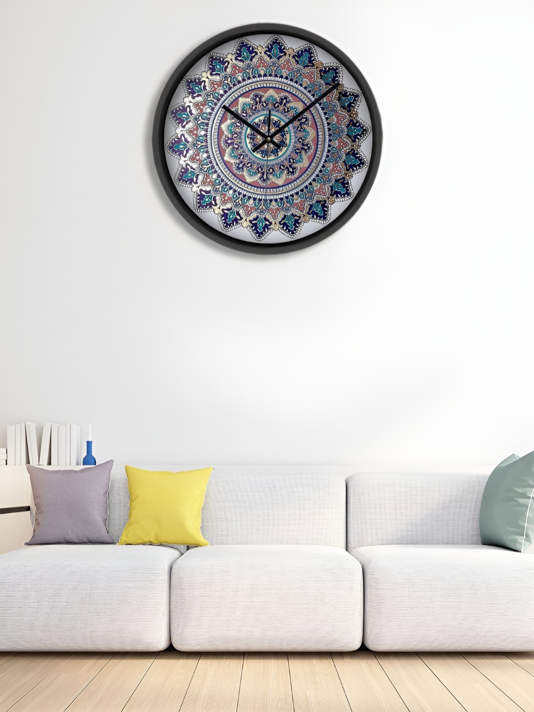 

OLIVE TREE Black & White Ethnic Motifs Printed Analogue Contemporary Wall Clock