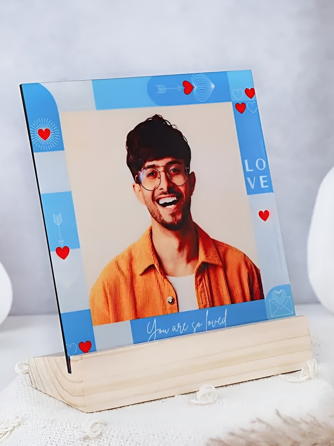 

fnp Blue & Beige 1 Pieces MDF Table Photo Frames