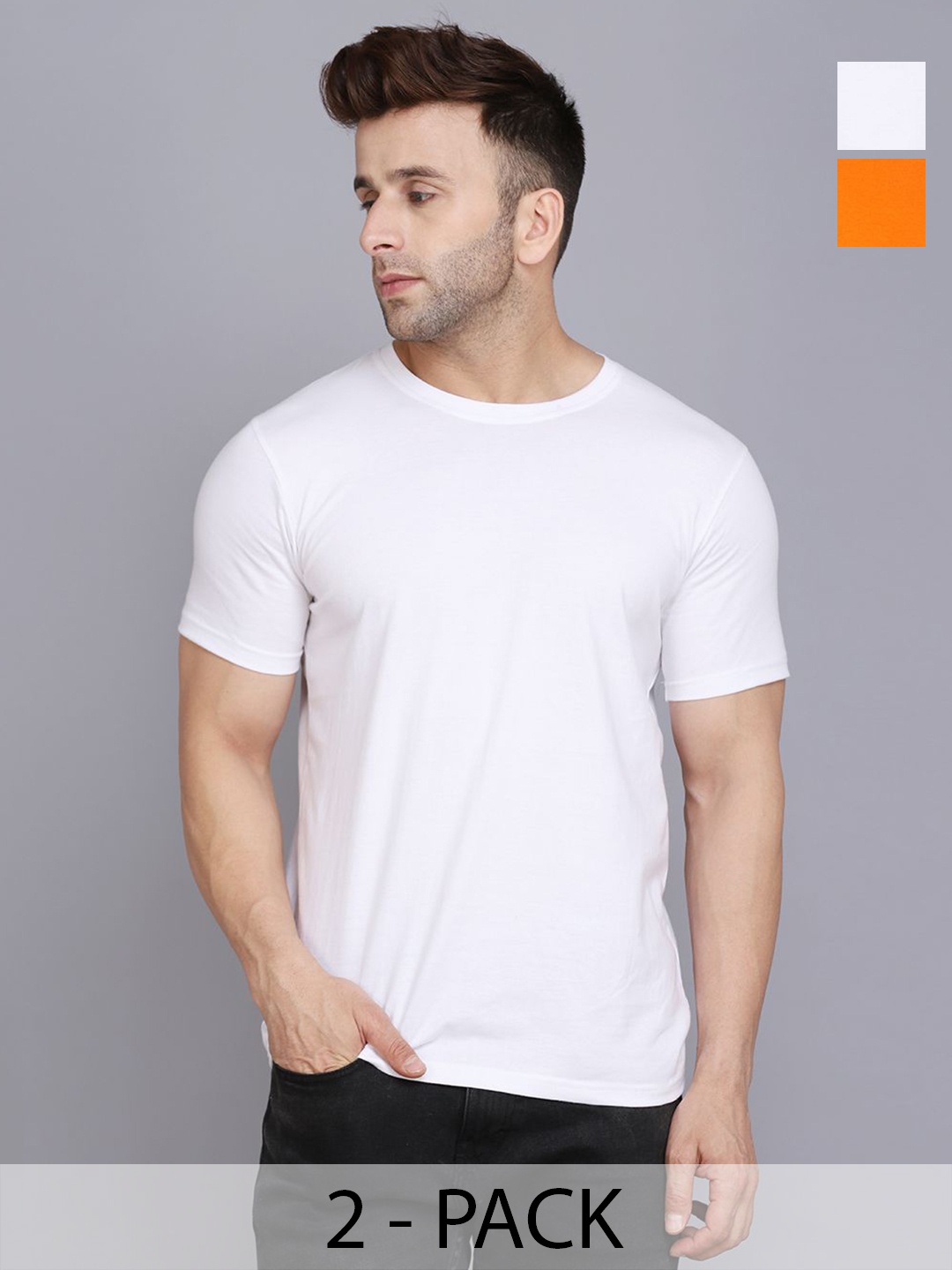 

WOOSTRO Men 2 Slim Fit T-shirt, Orange