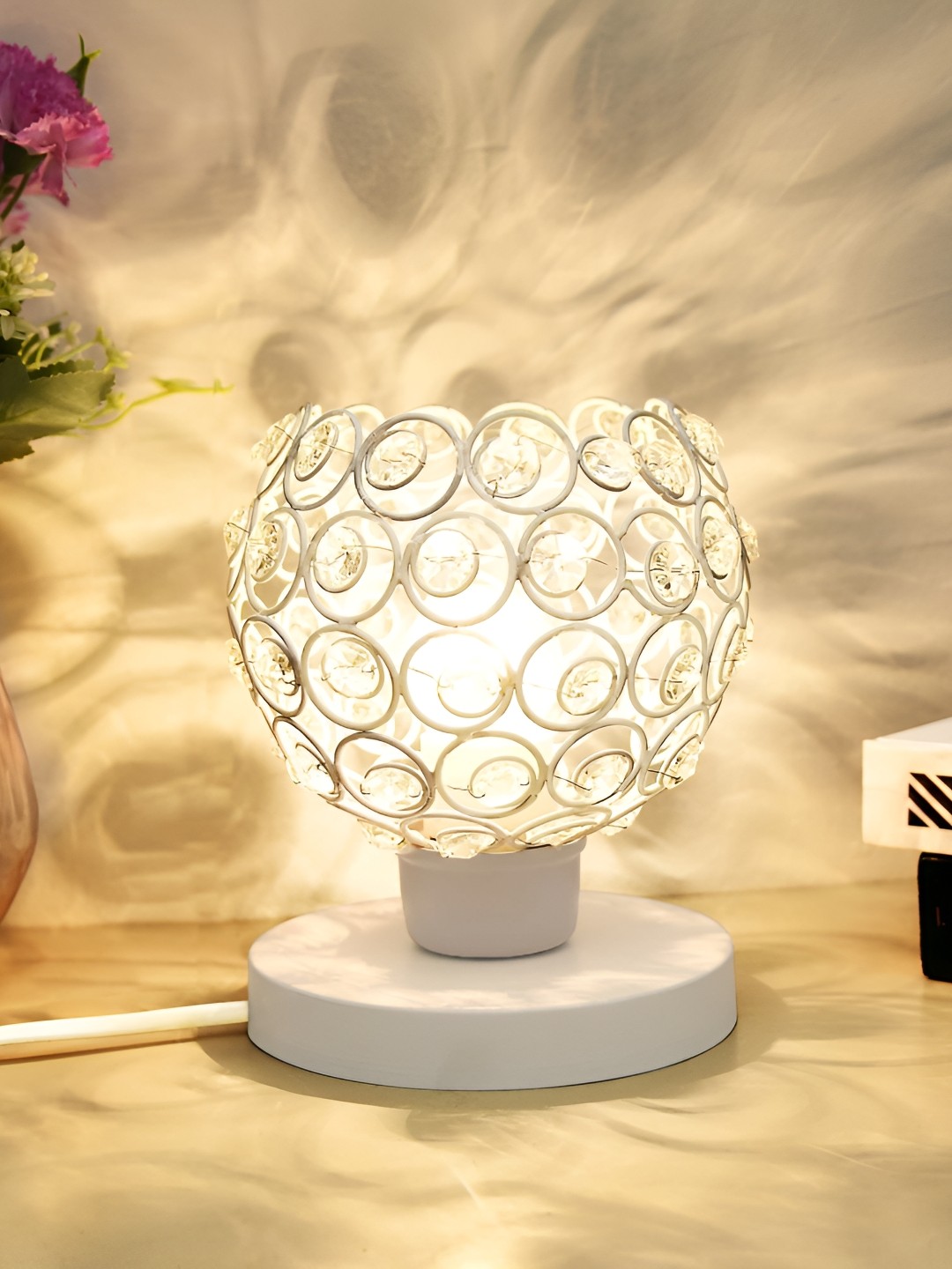 

Homesake White Textured Abstract Shaped Table Lamp