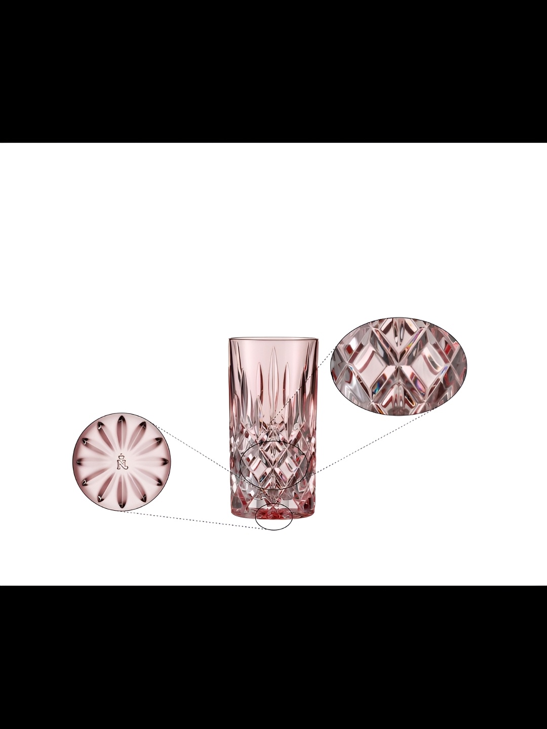 

Nachtmann Noblesse Rose & Transparent 2 Pieces Textured Long Water Glasses
