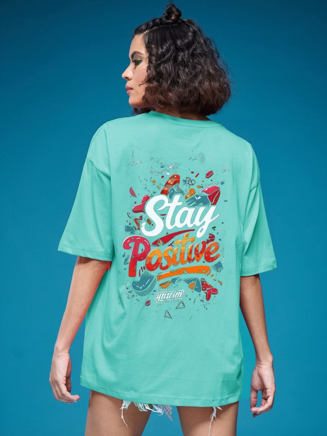 

SMARTEES Women Printed Applique T-shirt, Sea green