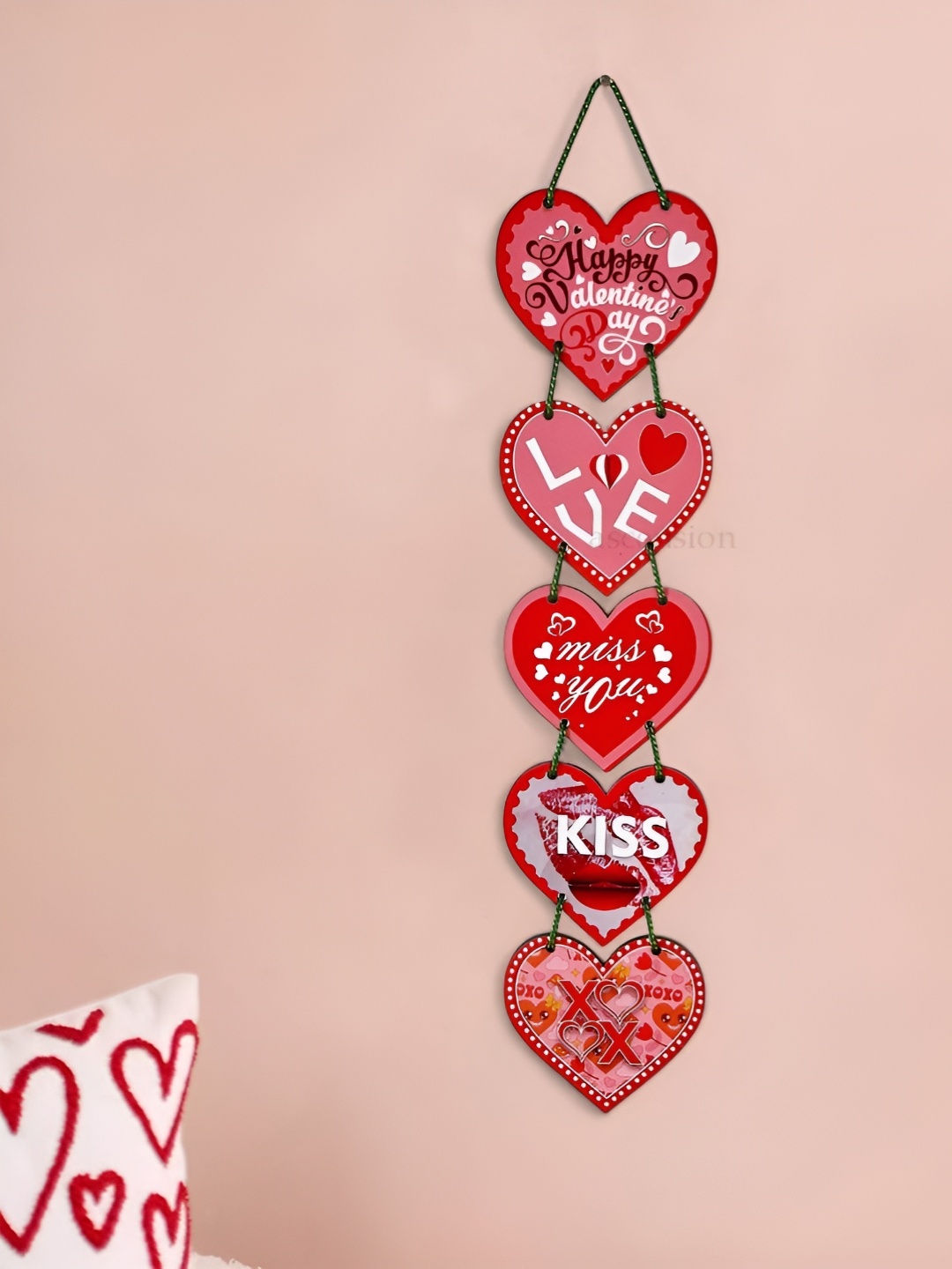 

Ascension Red & Pink Valentine's Day Printed Wooden Wall Hanging