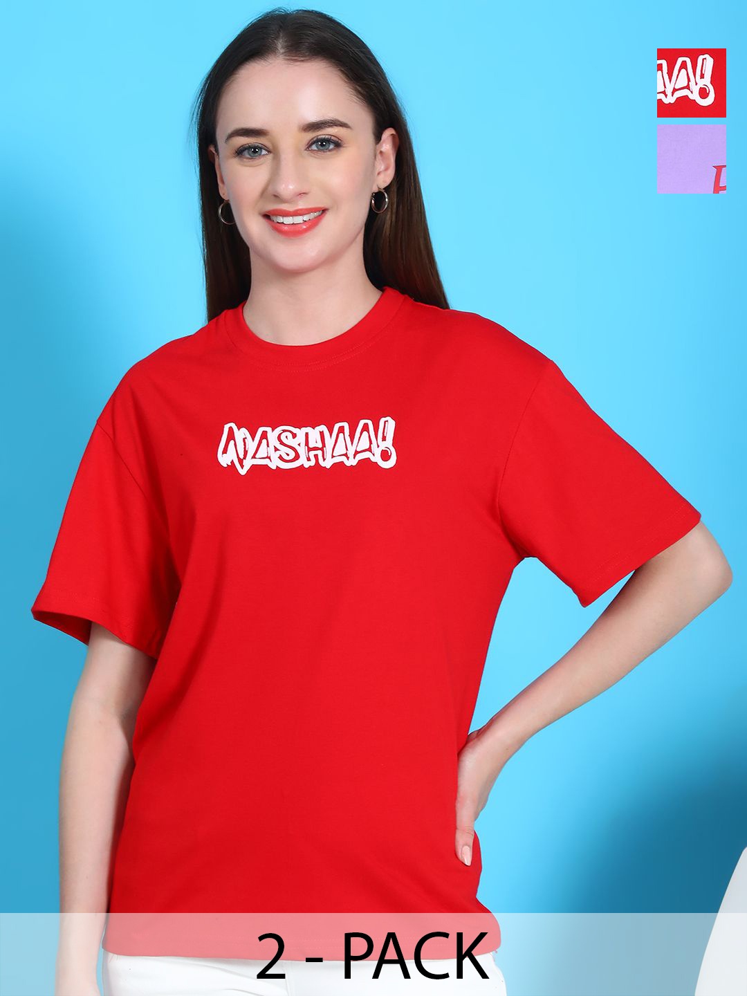 

Dreambe Women Typography 2 Printed Applique T-shirt, Multi