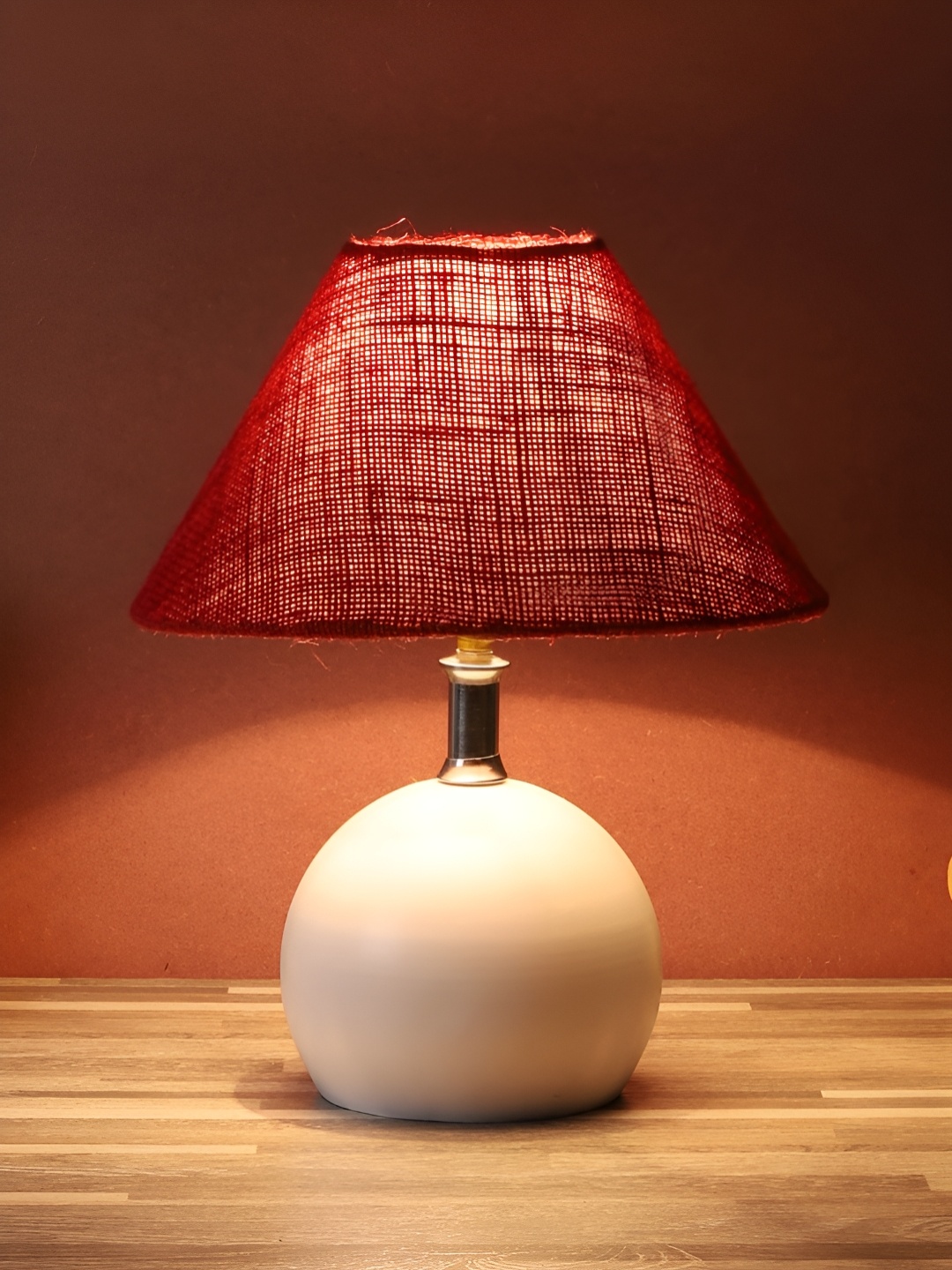 

BrightDaisy Yellow Printed Metal Frusturical Shaped Table Lamp