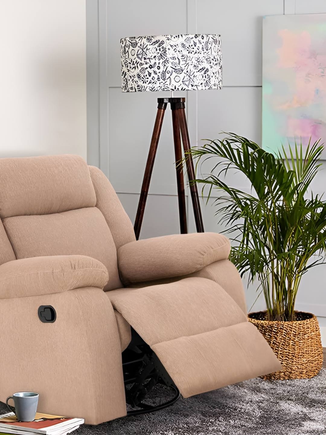 

Duroflex Avalon - Rocking & Revolving Single Seater Fabric Manual Recliner, Brown