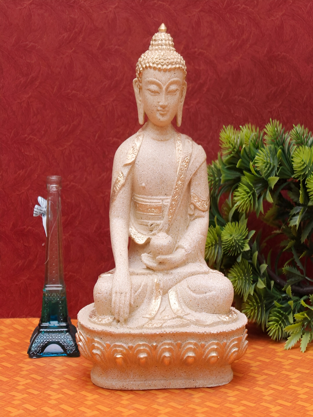 

Craftlayout Camel Brown Lord Buddha Idol Religious Showpiece