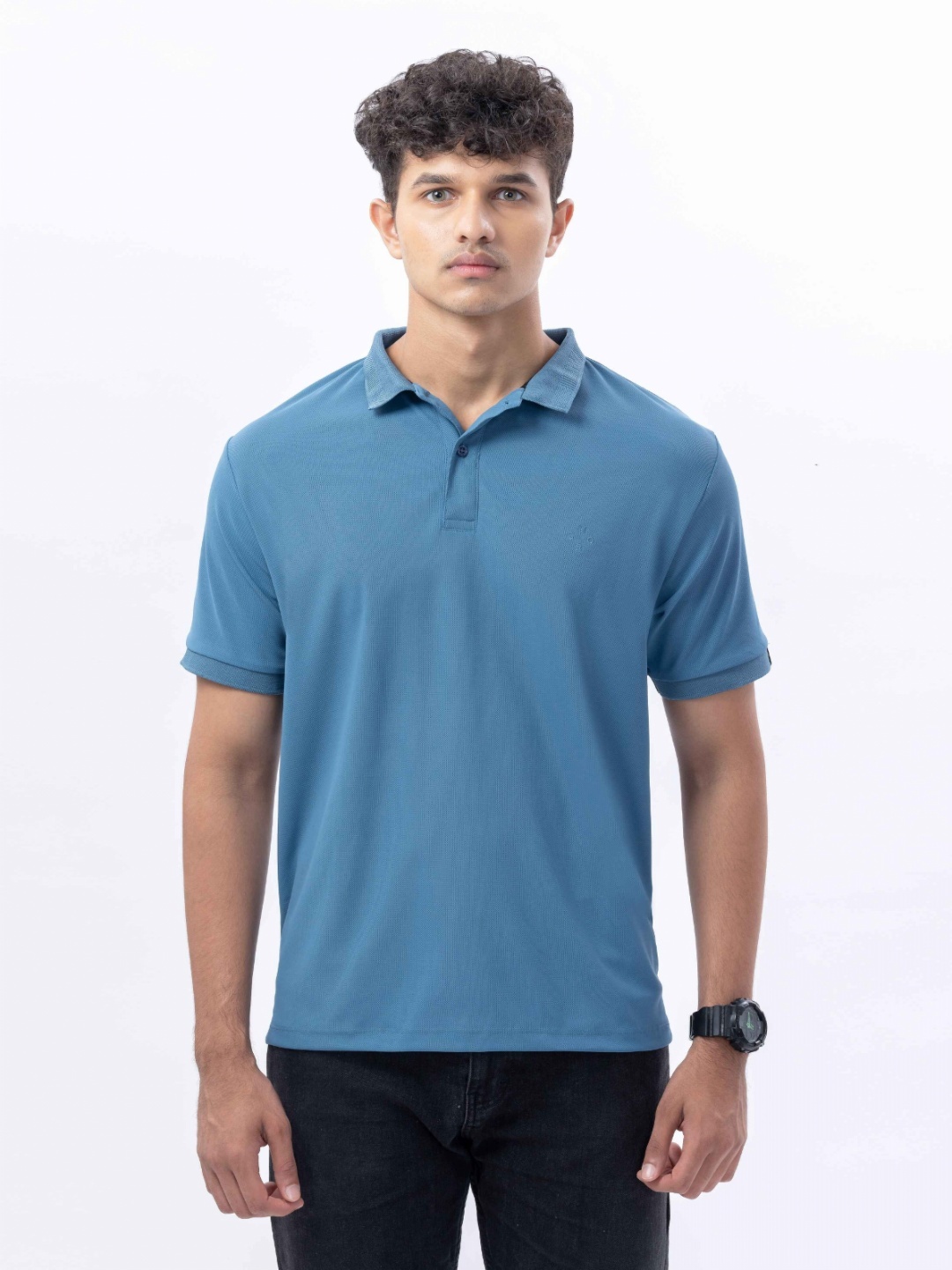 

HOUSE OF RS Men Solid Polo CollarT-shirt, Blue