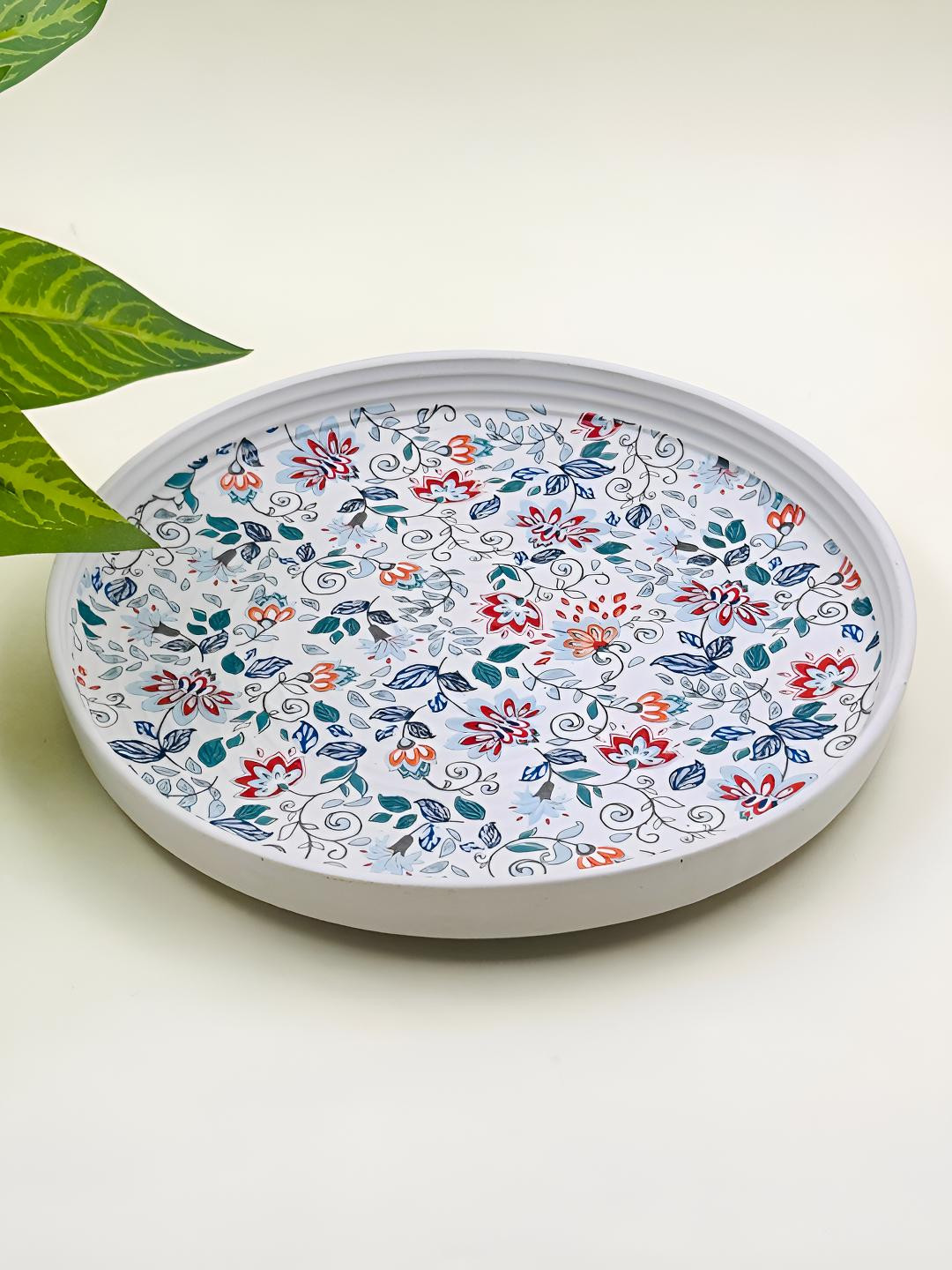 

Lupaava White & Blue Dishwasher Safe Ceramic Plate