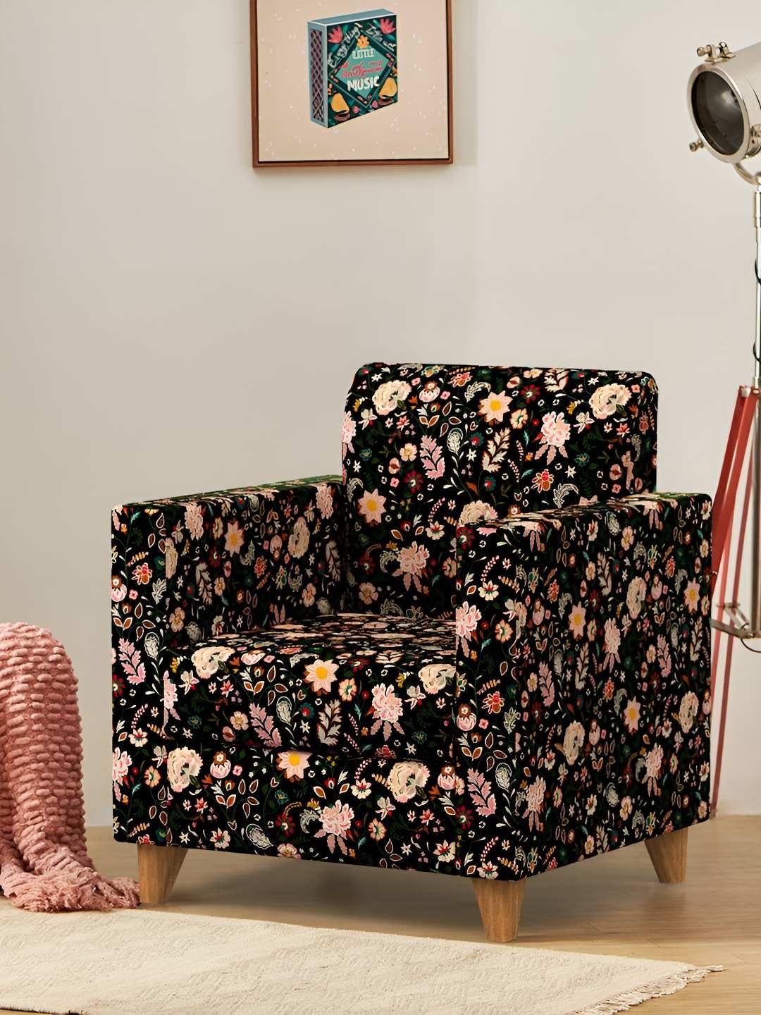 

Chumbak Black & Beige Modern Chair-Bohemian Palampore