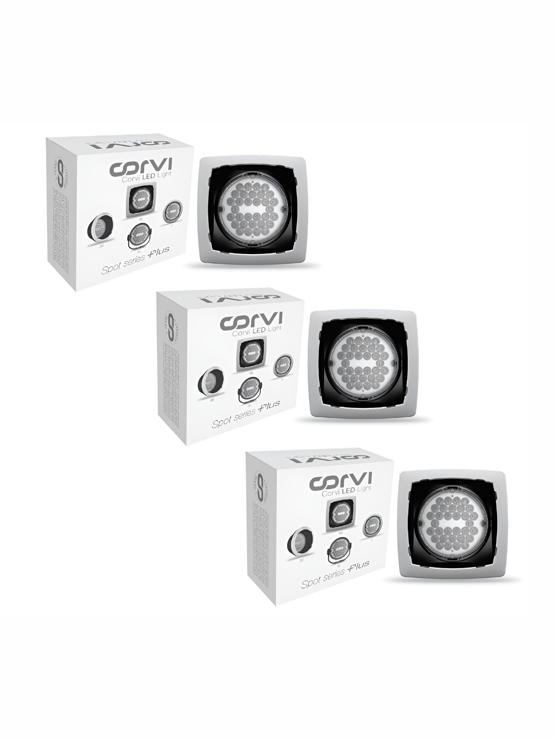 

CORVI White 3 Pieces LED Spot 3Q Square 6W Ceiling Light Bulb