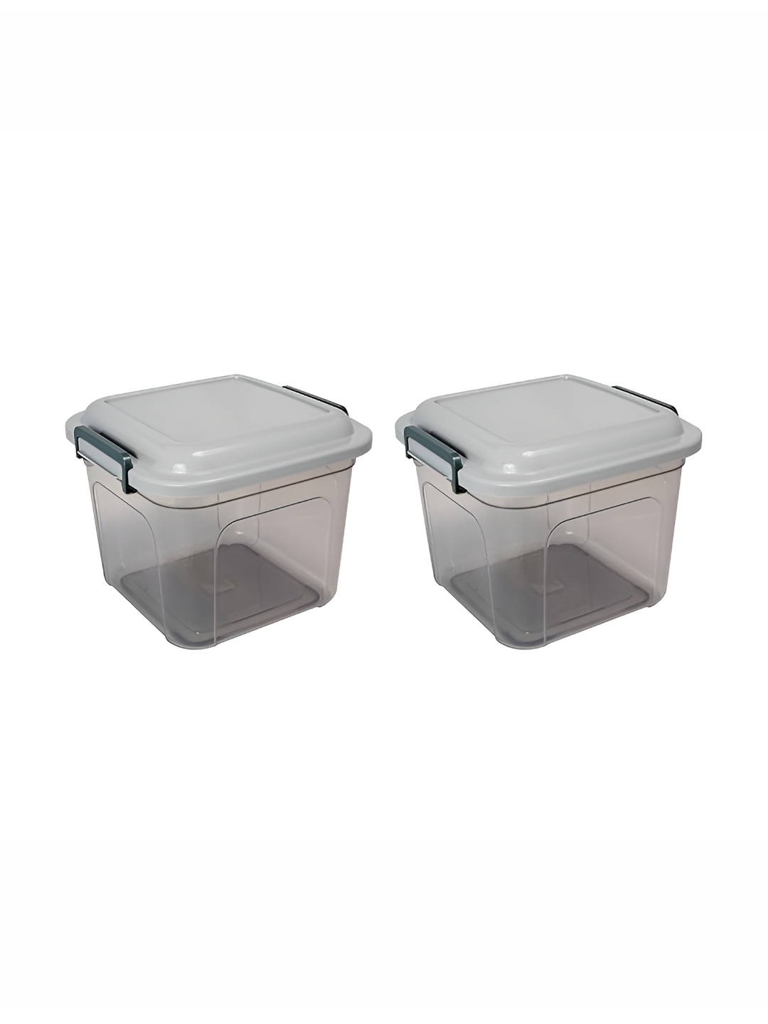 

Nayasa Set Of 2 Grey Kitchen Storage Air-Tight Plastic Containers - 14 L