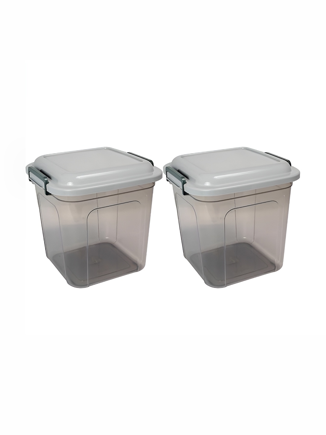 

Nayasa Store-In 16 Set Of 2 Grey Kitchen Storage Airtight Plastic Containers- 18 L