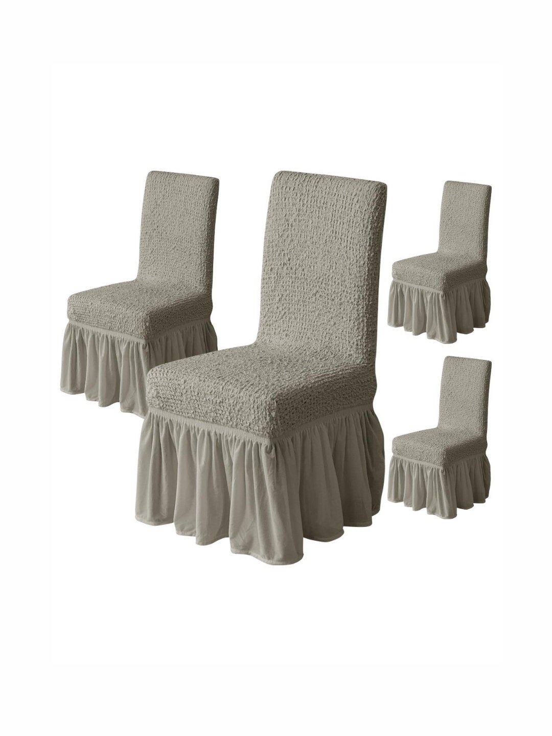 

HOUSE OF QUIRK 4-Pcs Grey 450 GSM Removable & Washable Dining Chair Covers, Coffee brown