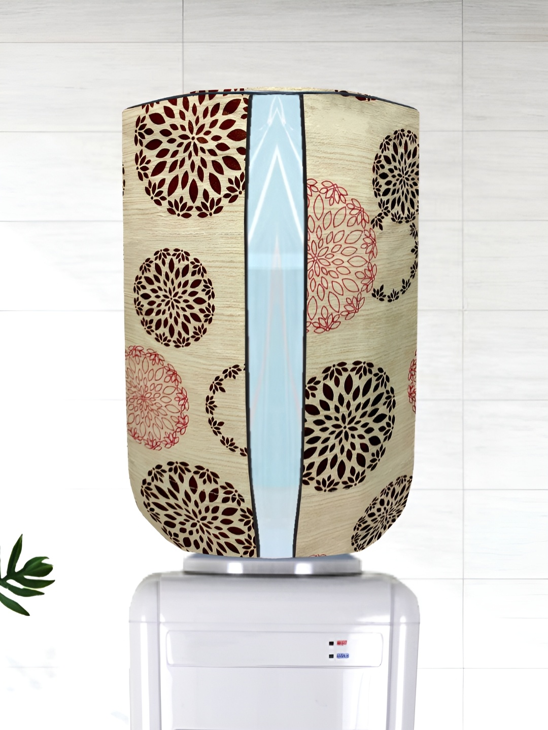 

KANUSHI INDUSTRIES Beige & Brown Floral Printed Waterproof Water Dispenser Cover