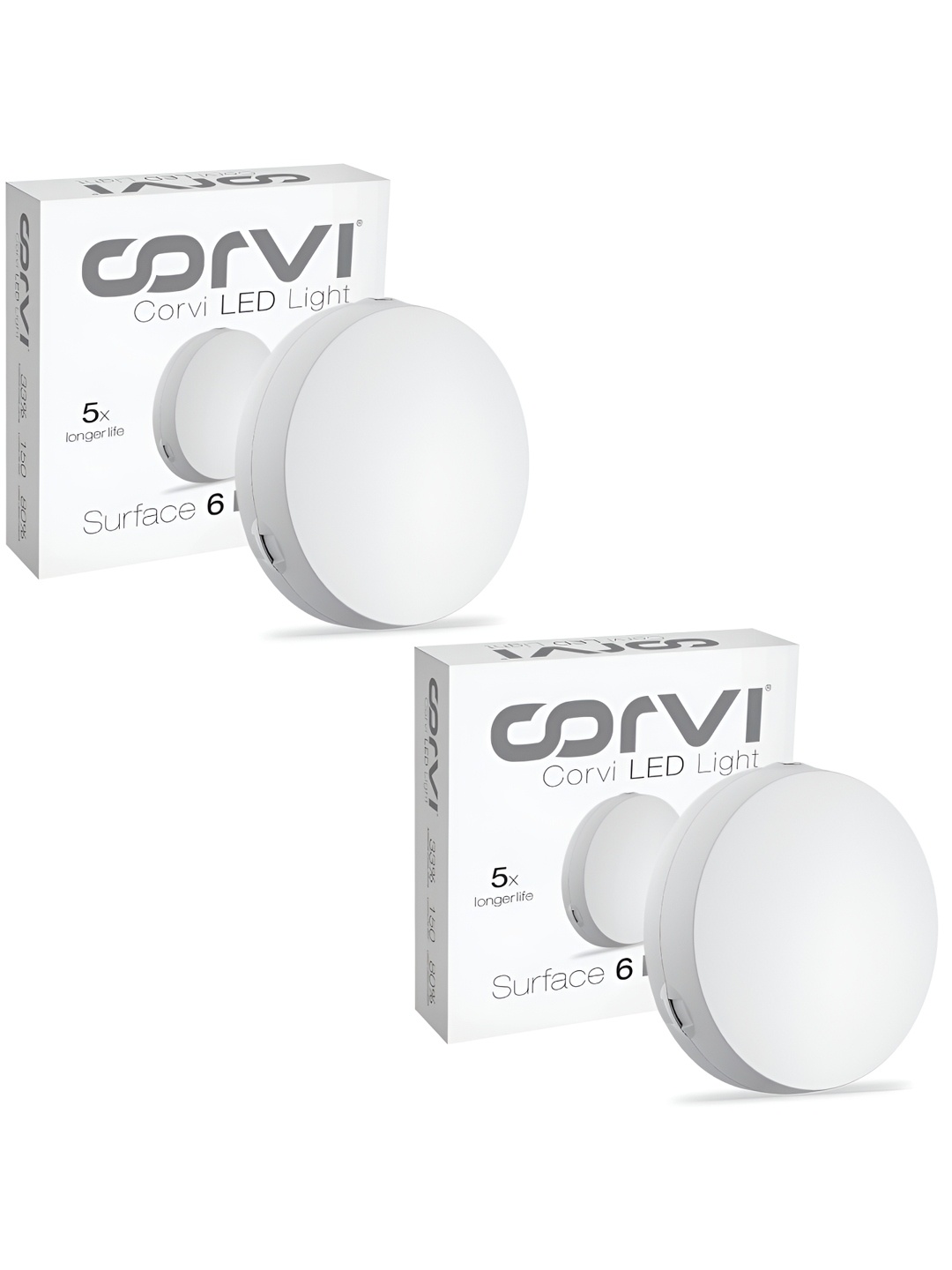 

Corvi White 2 Pieces LED Surface 6 Round 15W Ceiling Panel Lights