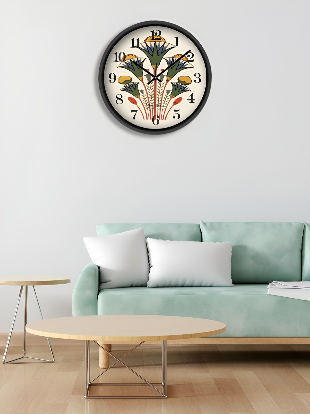 

OLIVE TREE Black & Off White Printed Round Shaped Contemporary Analogue Wall Clock