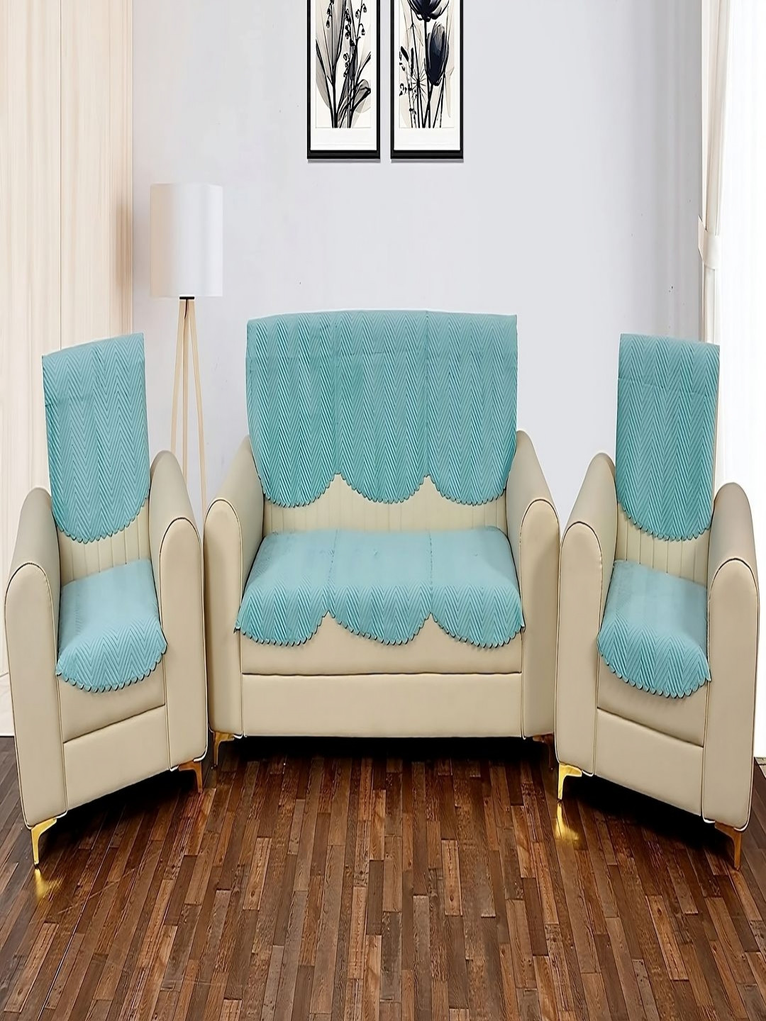 

Fashion Throw Turquoise Blue Velvet Sofa Cover