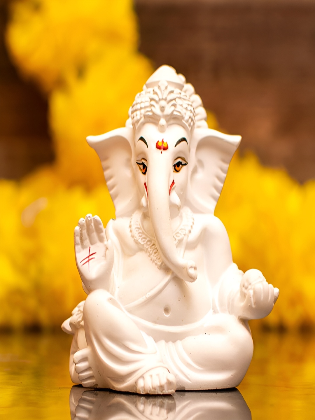

Craftlayout Statue White Lord Ganesha Religious Idol Showpiece