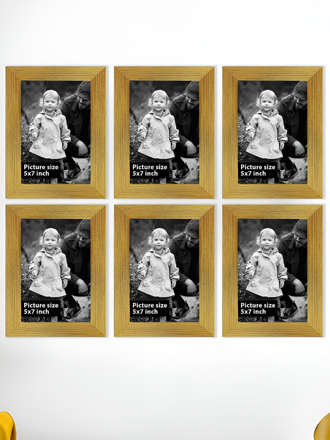 

Art Street Gold-Toned 5 to 7 Pieces Wood Wall Photo Frames