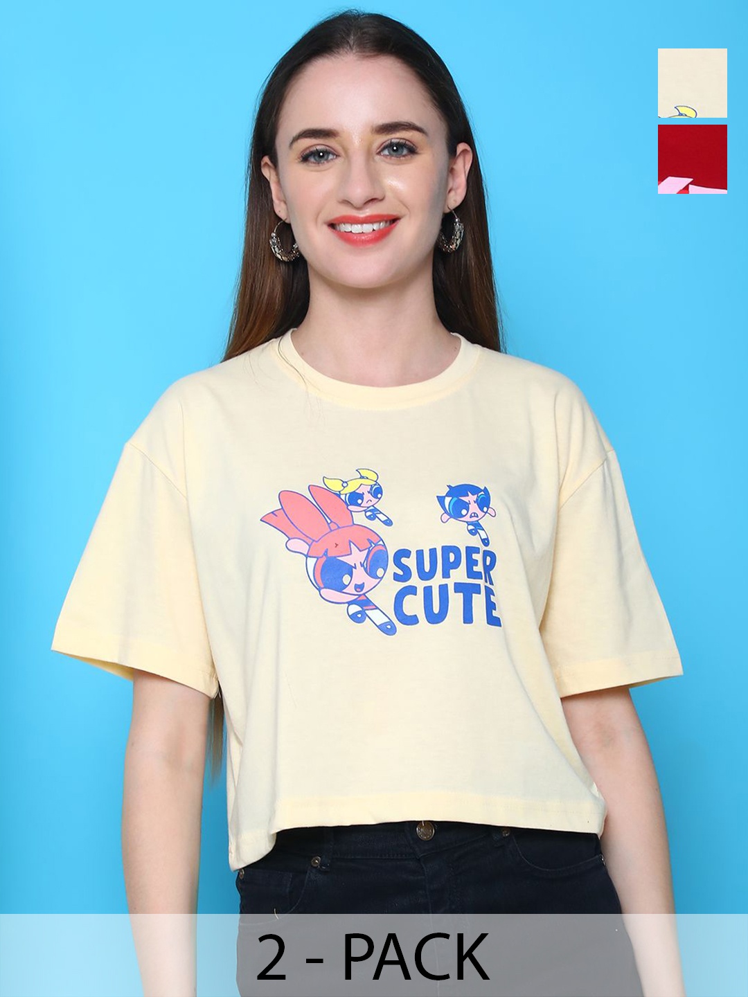 

Dreambe Women Typography 2 Wonder Woman Printed Fusion Applique T-shirt, Multi