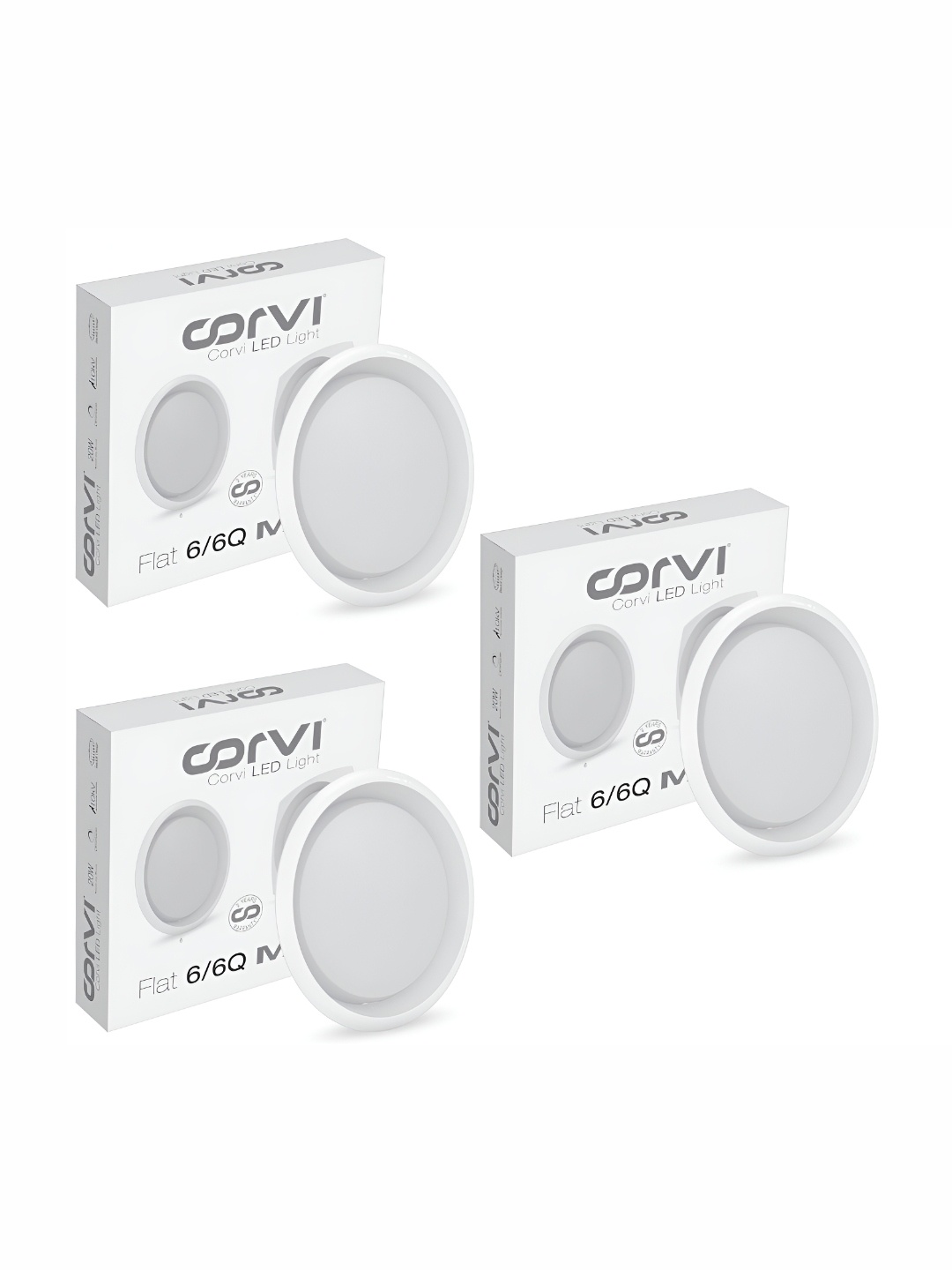 

CORVI 3 Pieces White 6 Round 15W LED False Ceiling Lights