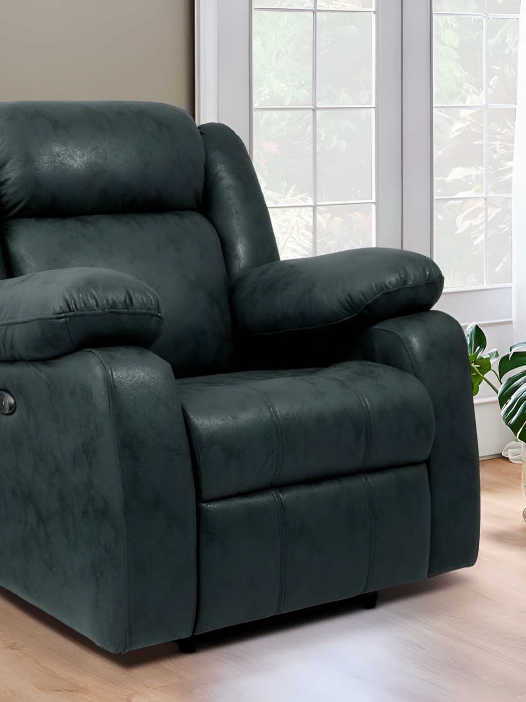 

Duroflex Avalon E - Motorized Single Seater Fabric Recliner With USB Port, Blue