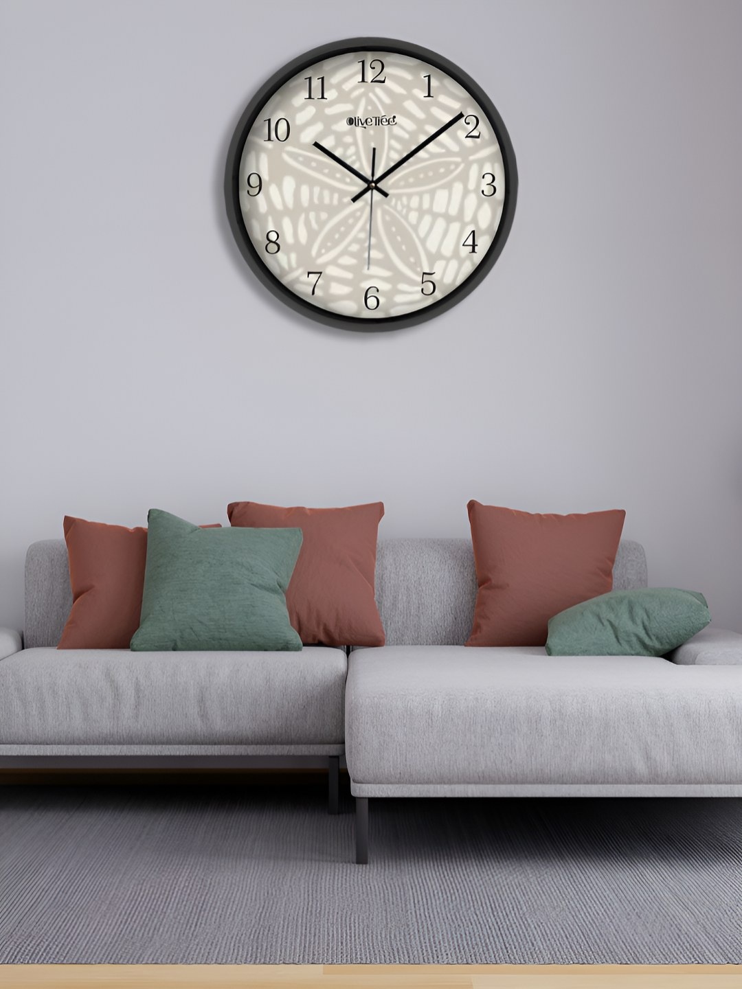 

OLIVE TREE Black & Grey Printed Analogue Contemporary Wall Clock
