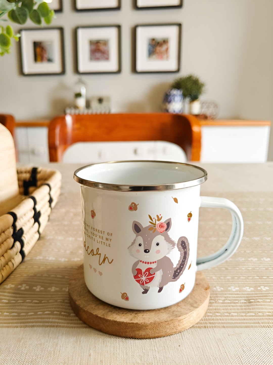 

One Posh Home White & Brown Printed Stainless Steel Glossy Mugs Set of Cups and Mugs